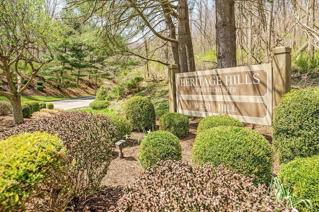 view of community sign