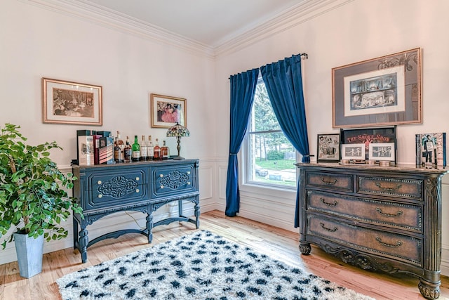 34 Clark Ln, Harriman, NY 10926 - sitting room featuring wood finished floors, ornamental molding, and wainscoting
