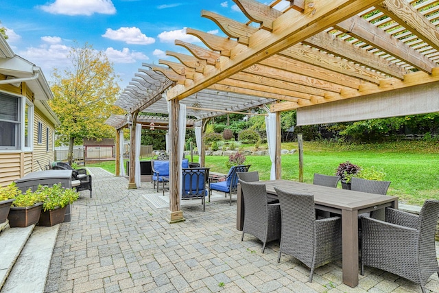 34 Clark Ln, Harriman, NY 10926 - view of patio with outdoor dining area and a pergola