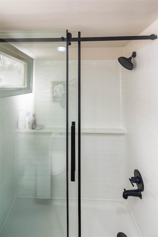 bathroom featuring a stall shower