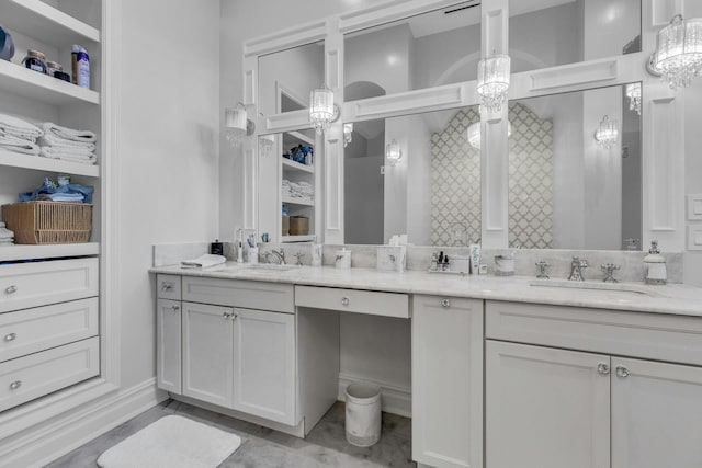 bathroom featuring double vanity and a sink