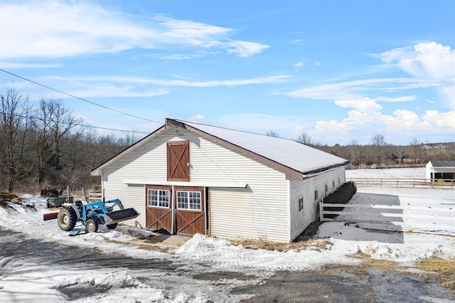 view of snow covered structure