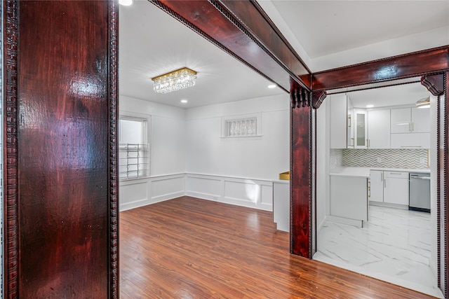 interior space with hardwood / wood-style flooring