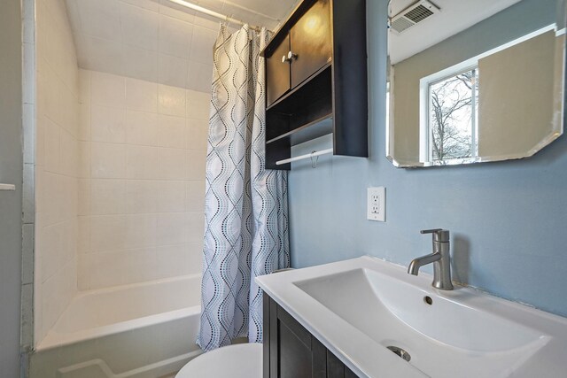 15 Bart Dr, Selden, NY 11784 - full bathroom with toilet, shower / bath combo, a sink, and visible vents