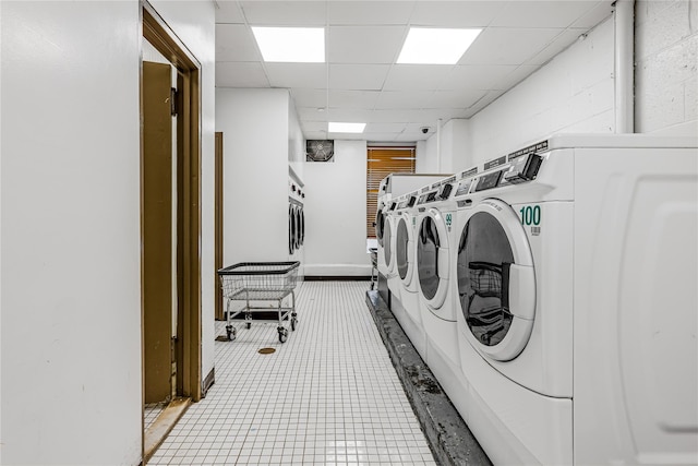 community laundry room with independent washer and dryer