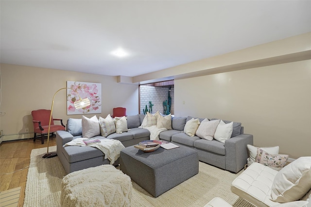 living area featuring wood finished floors