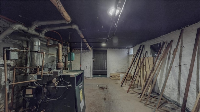 view of unfinished basement