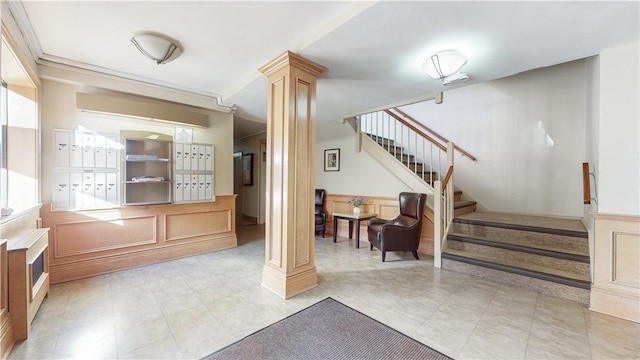 interior space with ornate columns