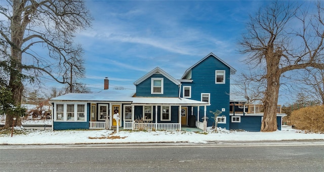 view of front of home with covered porch