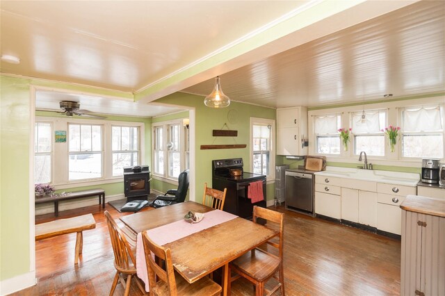 807 Lucas Avenue Ext, Hurley, NY 12443 - dining room featuring dark wood-style flooring and ceiling fan