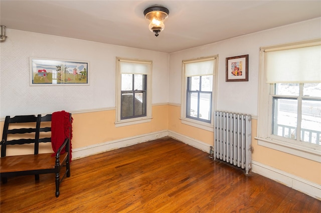 807 Lucas Avenue Ext, Hurley, NY 12443 - living area featuring radiator, healthy amount of natural light, wood finished floors, and baseboards