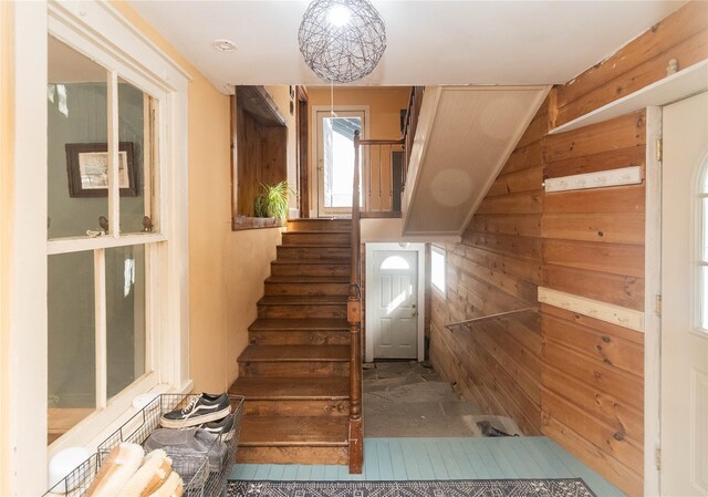 807 Lucas Avenue Ext, Hurley, NY 12443 - stairway with wooden walls