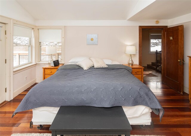 807 Lucas Avenue Ext, Hurley, NY 12443 - bedroom with lofted ceiling and hardwood / wood-style flooring