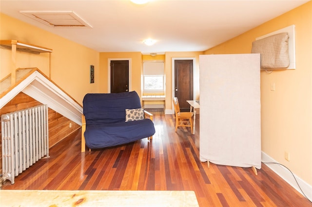 807 Lucas Avenue Ext, Hurley, NY 12443 - sitting room featuring radiator, wood finished floors, and baseboards