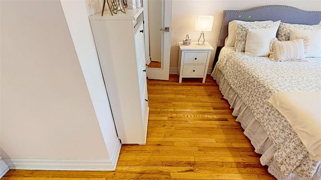 bedroom featuring light hardwood / wood-style floors