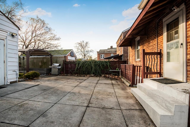 view of patio featuring area for grilling