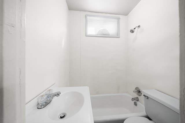 full bathroom with shower / washtub combination, toilet, and sink