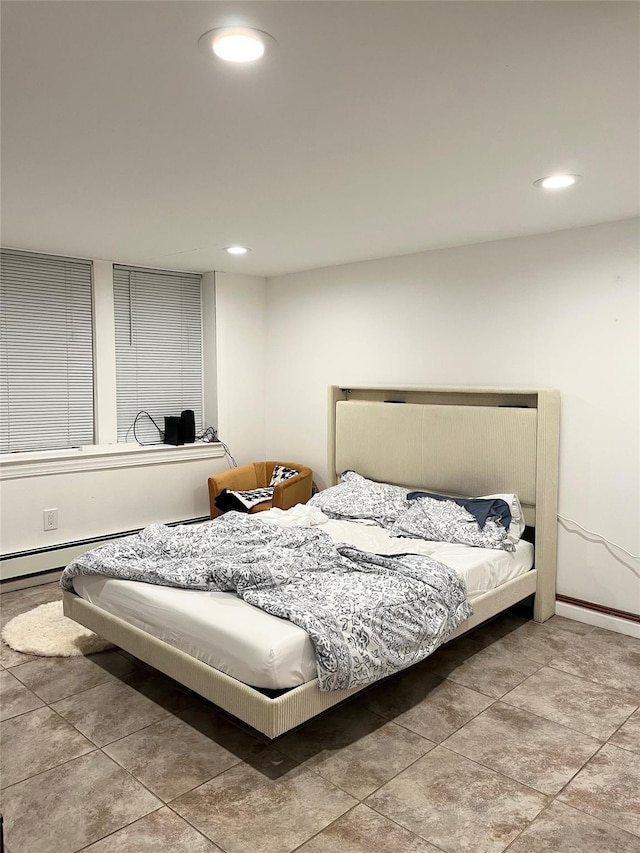 bedroom featuring tile patterned floors