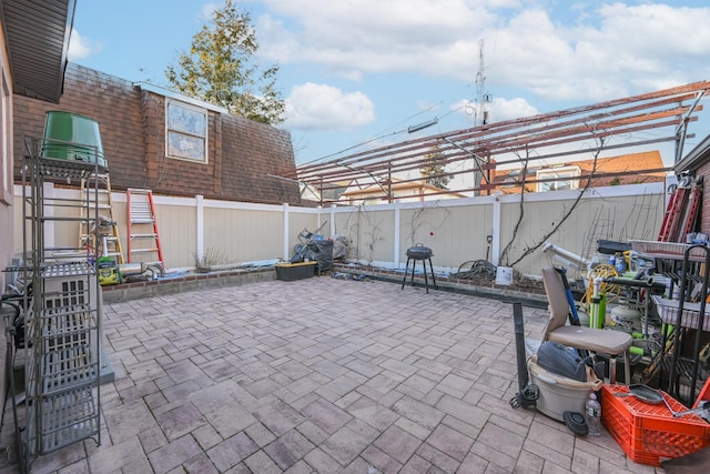 view of patio with a fenced backyard