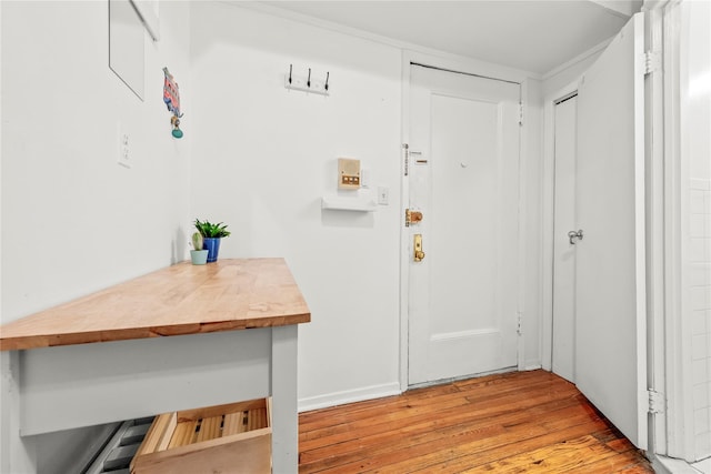 foyer with light hardwood / wood-style flooring