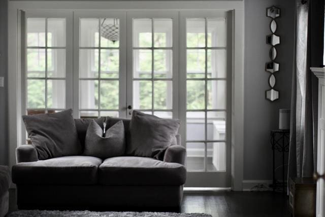 interior space with dark wood finished floors and a healthy amount of sunlight