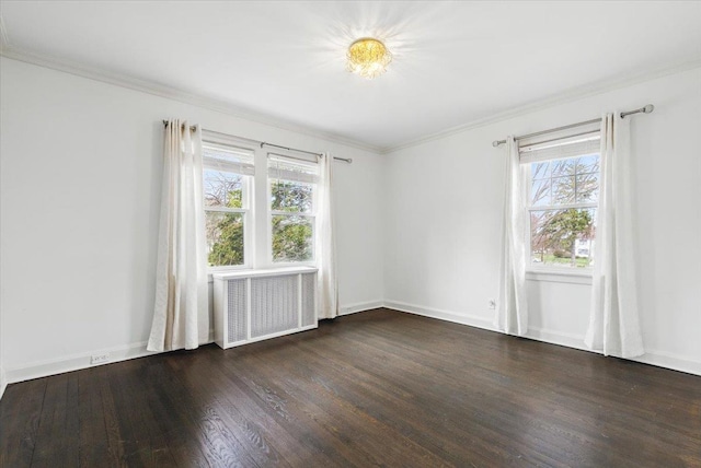 320 Putnam Ave, Port Chester, NY 10573 - spare room featuring radiator, plenty of natural light, wood finished floors, ornamental molding, and baseboards