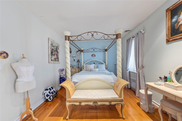 bedroom featuring light hardwood / wood-style flooring