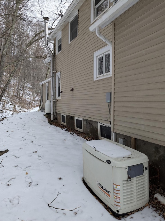 view of snowy exterior