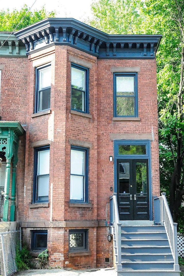 view of front of property with french doors