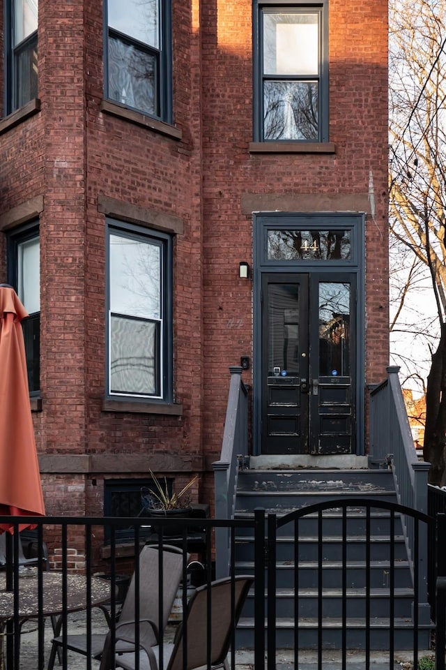 entrance to property with french doors