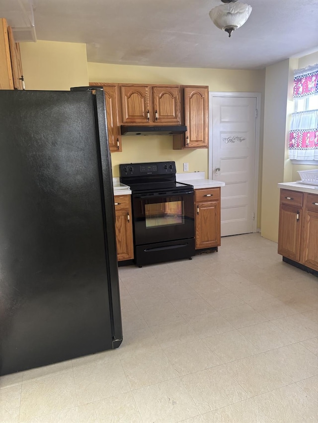 kitchen featuring black appliances