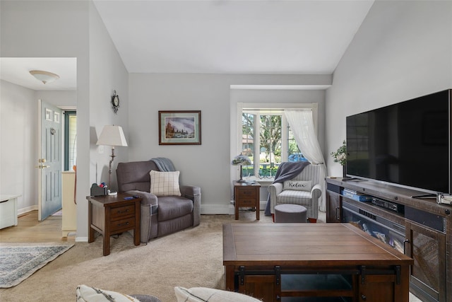 106 Williams Way S, Baiting Hollow, NY 11933 - living room with carpet flooring and lofted ceiling