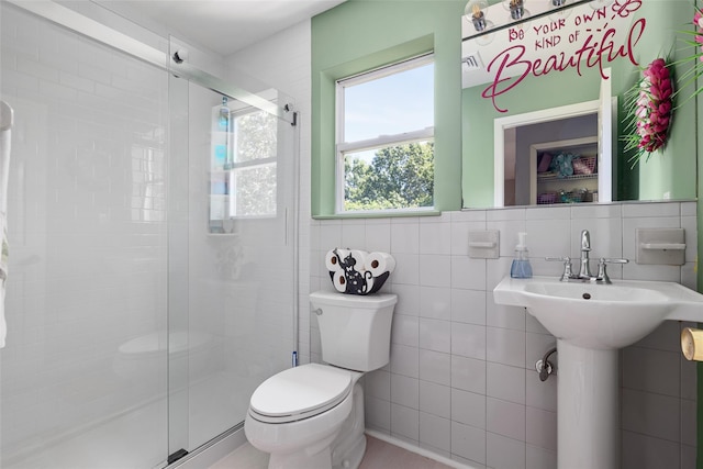 106 Williams Way S, Baiting Hollow, NY 11933 - bathroom with a shower stall and tile walls