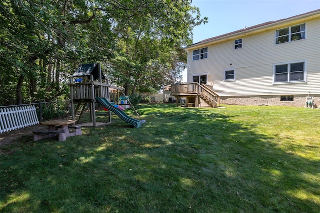 106 Williams Way S, Baiting Hollow, NY 11933 - view of yard with stairway and a playground