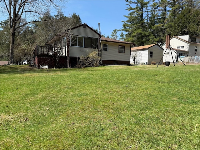 49 Park Rd, Barryville, NY 12792 - back of house featuring a wooden deck and a yard
