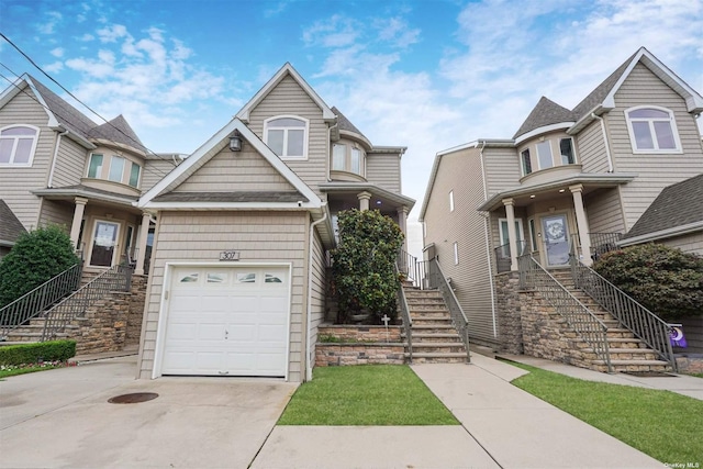 view of front of property featuring a garage