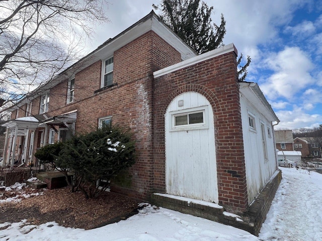 view of snowy exterior