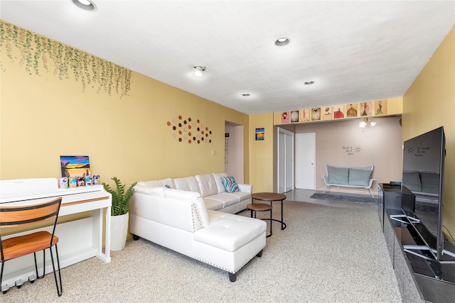209-20 18th Ave Unit 6C, Bayside, NY 11360 - living room featuring recessed lighting and carpet
