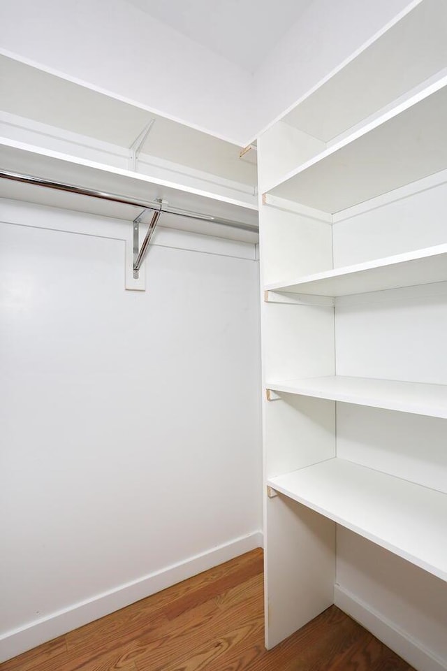 walk in closet featuring wood-type flooring