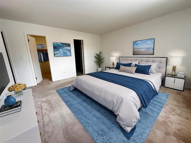 bedroom with a walk in closet