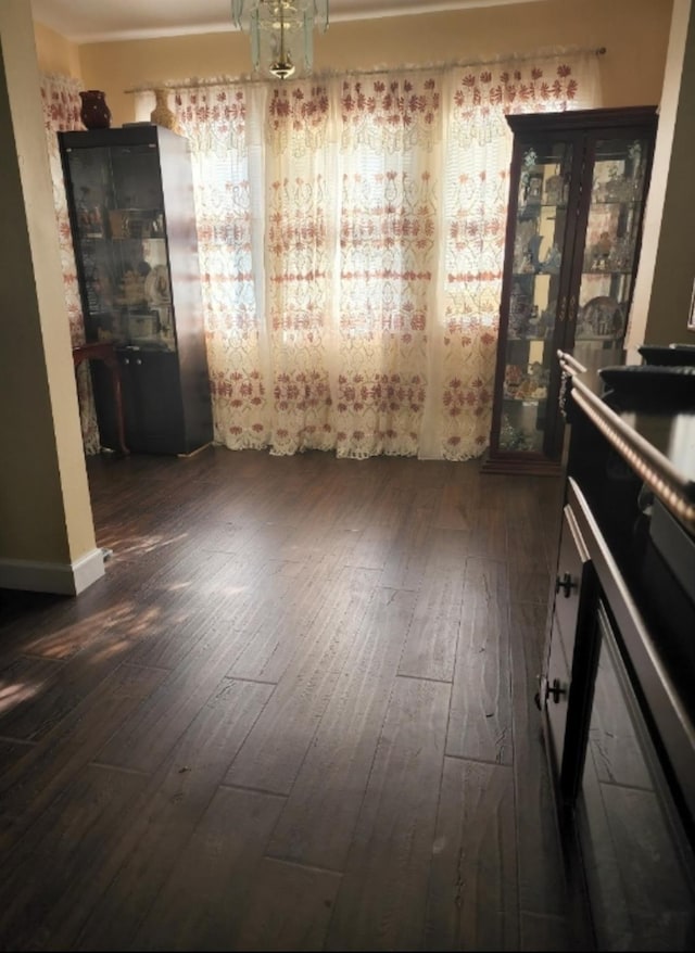 dining room with dark wood-type flooring