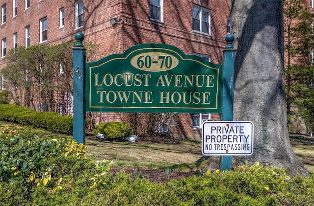 view of community sign