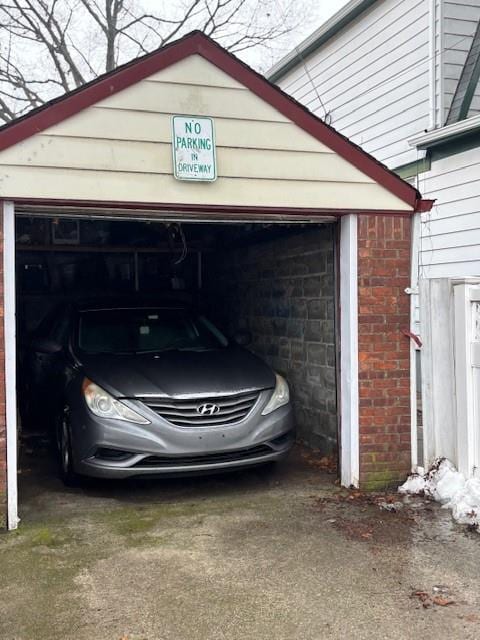 view of garage