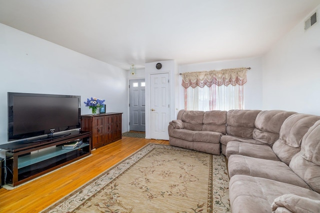 living room featuring hardwood / wood-style flooring