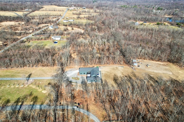 aerial view with a rural view