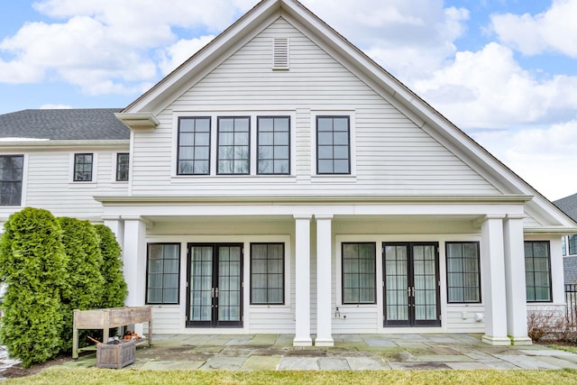 view of front of property with french doors