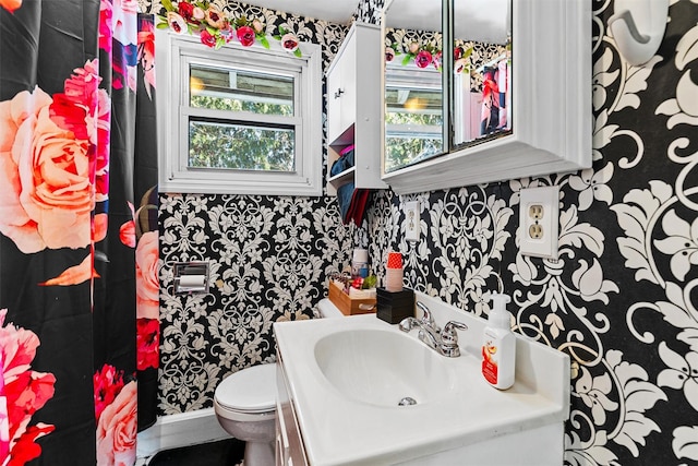 bathroom with vanity and toilet