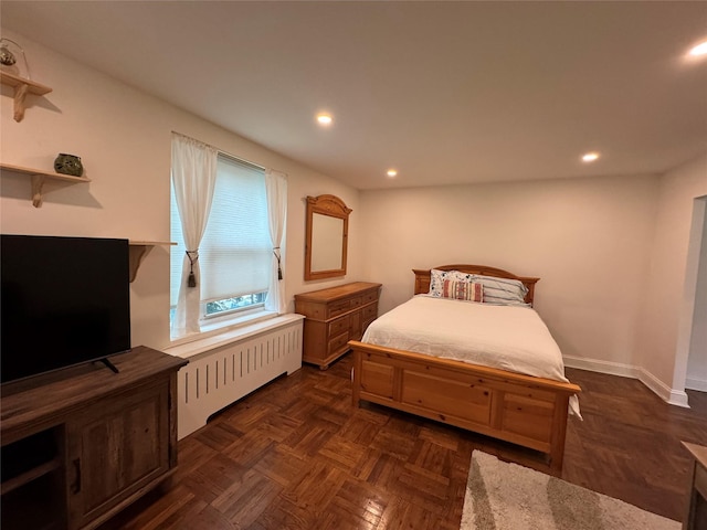 555 Broadway Ave Unit 1H, Hastings-On-Hudson, NY 10706 - bedroom featuring radiator heating unit and recessed lighting