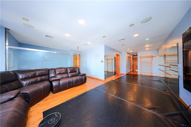 recreation room featuring hardwood / wood-style floors