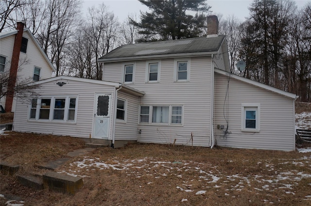 view of snow covered property